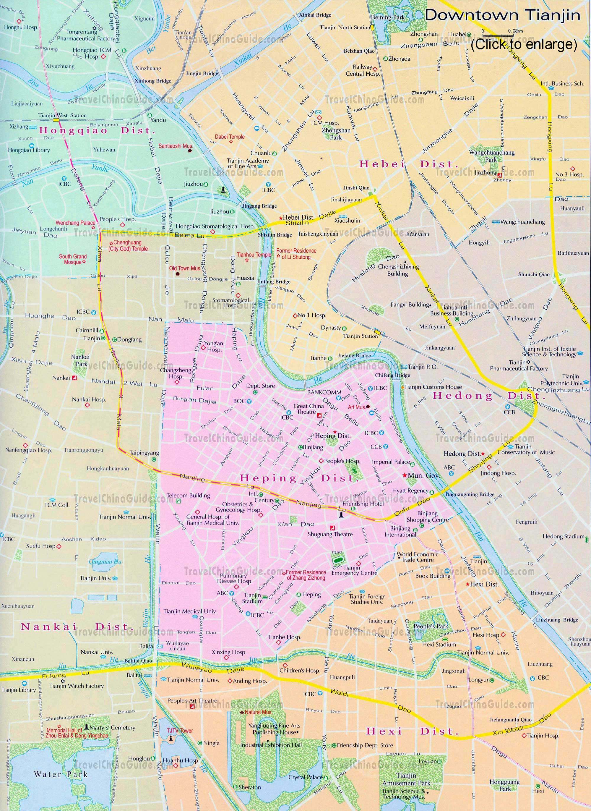 downtown map of tianjin